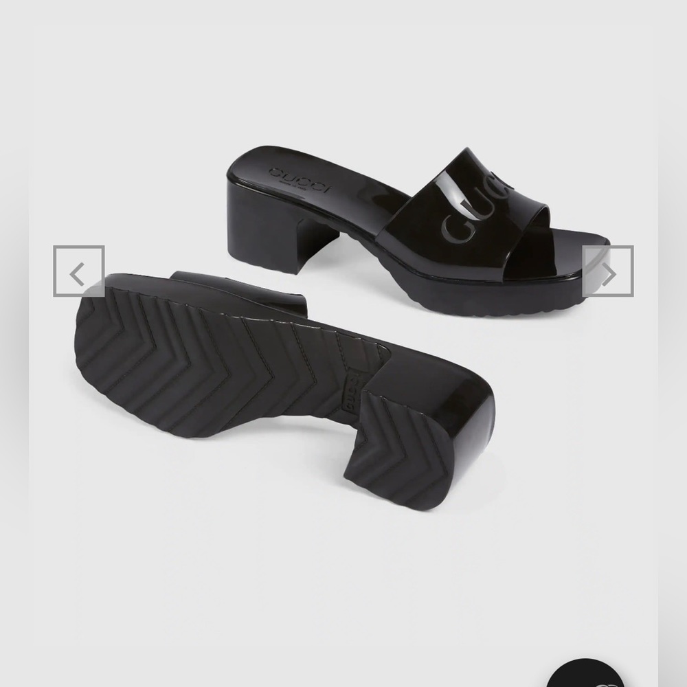 GUCCI WOMEN'S RUBBER SLIDE SANDAL - Picture 2 of 8